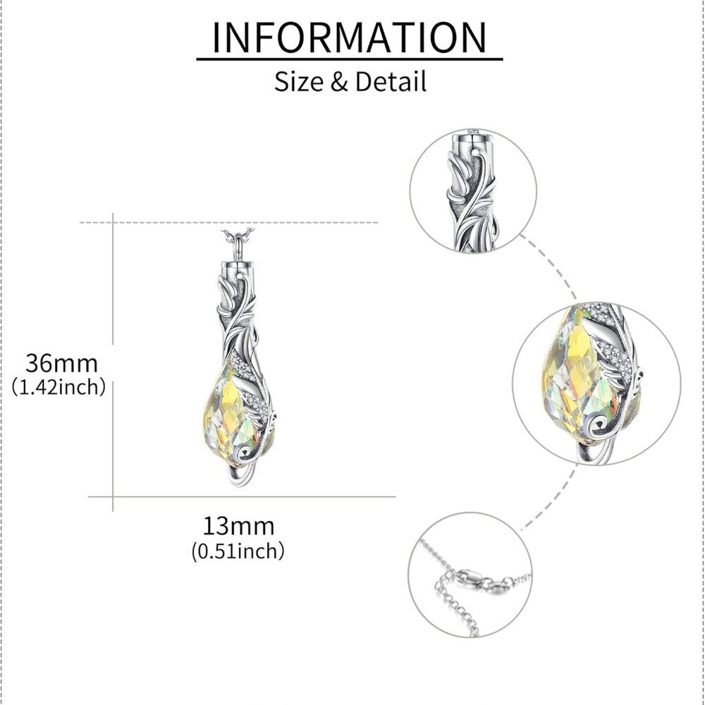 Heart/Cross/Infinity Moonstone Urn Necklace for ashes for Women Sterling Silver - Picture 5 of 6